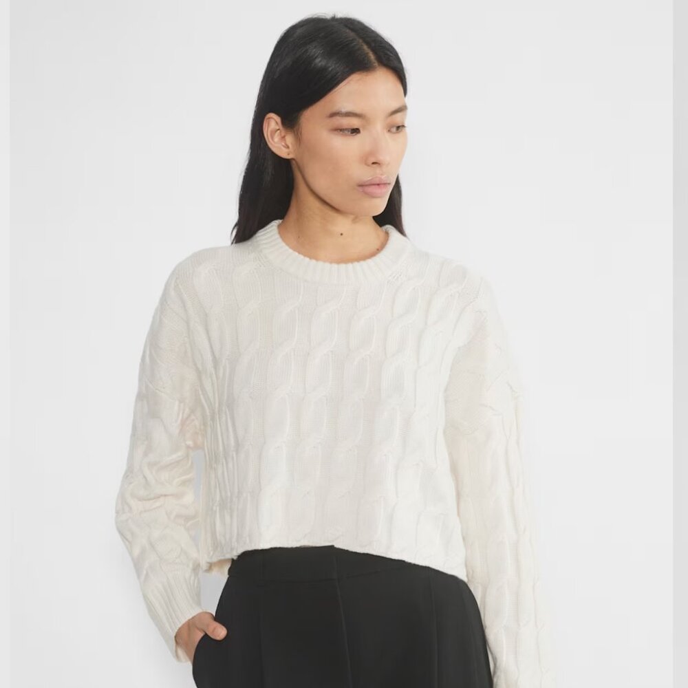 Aritzia Babaton Glory Merino Wool Sweater, Heather Birch, Size S, NWOT